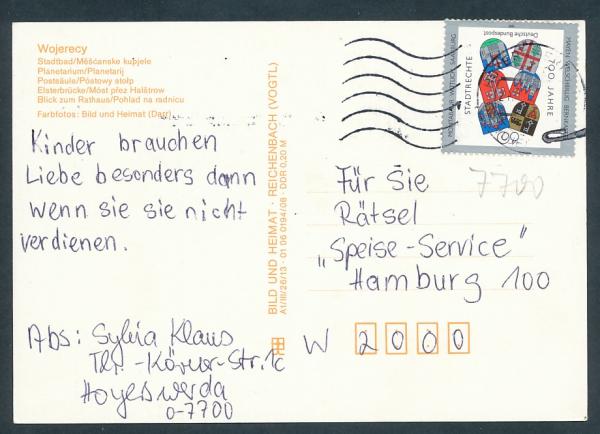 Hoyerswerda, Stadtbad, Planetarium, Postsäule, Elsterbrücke, Blick zum Rathaus